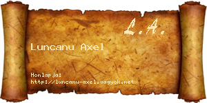 Luncanu Axel névjegykártya